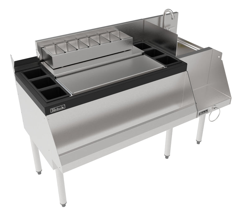 Perlick UCS48A-LF Bartender Cocktail Station 48" Stainless Steel Bar with 36" Ice Chest and 12" Sink