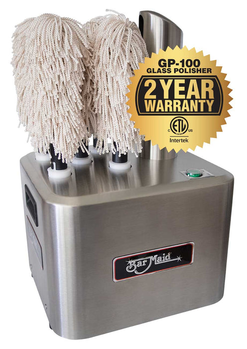 Bar-Maid GP-100 Glass Polisher, Commercial 5-Brush, Stainless Steel 110v